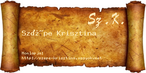 Szépe Krisztina névjegykártya