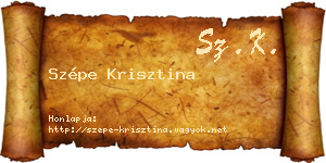 Szépe Krisztina névjegykártya