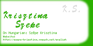 krisztina szepe business card